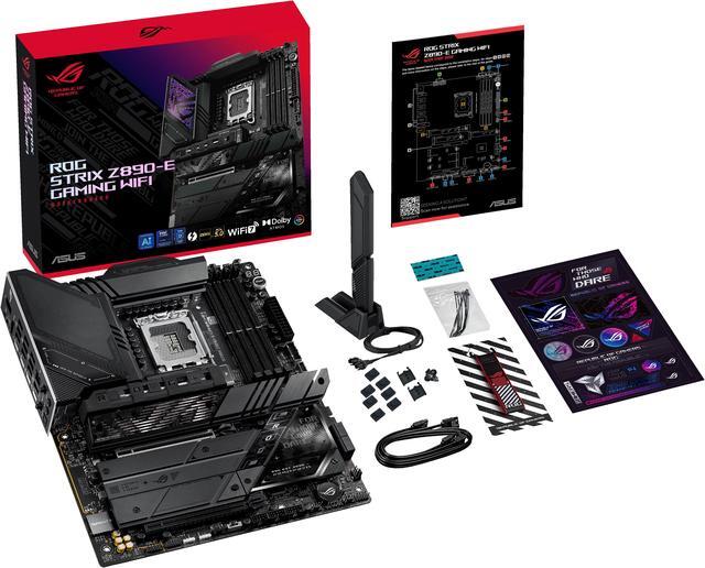 ASUS ROG STRIX Z890 E GAMING WIFI Intel  Z890 LGA 1851 ATX motherboard  Advanced AI PC ready  18 2 1 2 stages  DDR5  WiFi 7  7x M 2  Thunderbolt  4  USB Type C   AI Overclocking  Cooling & Networking