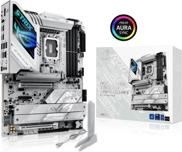 ASUS ROG STRIX Z890 A GAMING WIFI Z890 LGA 1851 ATX motherboard  Intel  Core  Ultra Series 2 Ready  Advanced AI PC ready  16 2 1 2 stages  DDR5  WiFi 7  2 5G  5x M 2  Thunderbolt  4  USB Type C  AI OC