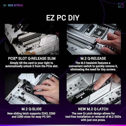 ASUS ROG STRIX Z890 A GAMING WIFI Z890 LGA 1851 ATX motherboard  Intel  Core  Ultra Series 2 Ready  Advanced AI PC ready  16 2 1 2 stages  DDR5  WiFi 7  2 5G  5x M 2  Thunderbolt  4  USB Type C  AI OC