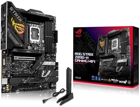 ASUS ROG STRIX Z890 A GAMING WIFI Z890 LGA 1851 ATX motherboard  Intel  Core  Ultra Series 2 Ready  Advanced AI PC ready  16 2 1 2 stages  DDR5  WiFi 7  2 5G  5x M 2  Thunderbolt  4  USB Type C  AI OC