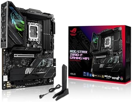 ASUS ROG STRIX Z890 A GAMING WIFI Z890 LGA 1851 ATX motherboard  Intel  Core  Ultra Series 2 Ready  Advanced AI PC ready  16 2 1 2 stages  DDR5  WiFi 7  2 5G  5x M 2  Thunderbolt  4  USB Type C  AI OC