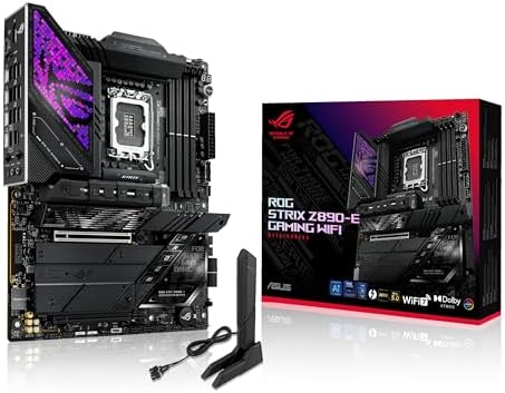 ASUS ROG STRIX Z890 A GAMING WIFI Z890 LGA 1851 ATX motherboard  Intel  Core  Ultra Series 2 Ready  Advanced AI PC ready  16 2 1 2 stages  DDR5  WiFi 7  2 5G  5x M 2  Thunderbolt  4  USB Type C  AI OC