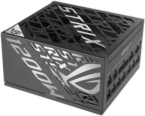 ASUS ROG Strix 1000W Platinum  Fully Modular Power Supply  80 Plus Platinum Certified  ATX 3 1  Cybenetics Lambda A   GaN MOSFET  GPU First Intelligent Voltage Stabilizer  10 Year Warranty