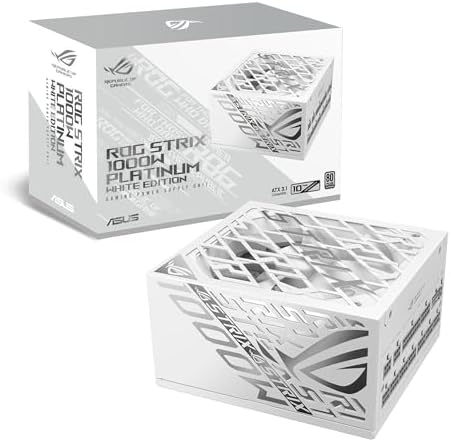 ASUS ROG Strix 1000W Platinum  Fully Modular Power Supply  80 Plus Platinum Certified  ATX 3 1  Cybenetics Lambda A   GaN MOSFET  GPU First Intelligent Voltage Stabilizer  10 Year Warranty