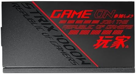ASUS ROG Strix 1000W Platinum  Fully Modular Power Supply  80 Plus Platinum Certified  ATX 3 1  Cybenetics Lambda A   GaN MOSFET  GPU First Intelligent Voltage Stabilizer  10 Year Warranty