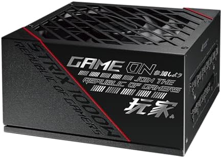 ASUS ROG Strix 1000W Platinum  Fully Modular Power Supply  80 Plus Platinum Certified  ATX 3 1  Cybenetics Lambda A   GaN MOSFET  GPU First Intelligent Voltage Stabilizer  10 Year Warranty