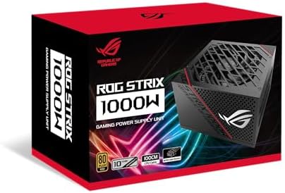 ASUS ROG Strix 1000W Platinum  Fully Modular Power Supply  80 Plus Platinum Certified  ATX 3 1  Cybenetics Lambda A   GaN MOSFET  GPU First Intelligent Voltage Stabilizer  10 Year Warranty