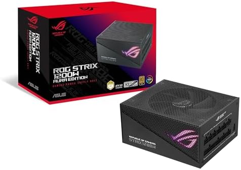 ASUS ROG Strix 1000W Platinum  Fully Modular Power Supply  80 Plus Platinum Certified  ATX 3 1  Cybenetics Lambda A   GaN MOSFET  GPU First Intelligent Voltage Stabilizer  10 Year Warranty