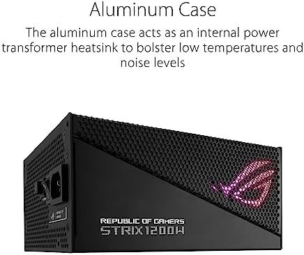 ASUS ROG Strix 1000W Platinum  Fully Modular Power Supply  80 Plus Platinum Certified  ATX 3 1  Cybenetics Lambda A   GaN MOSFET  GPU First Intelligent Voltage Stabilizer  10 Year Warranty
