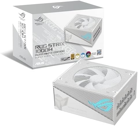 ASUS ROG Strix 1000W Platinum  Fully Modular Power Supply  80 Plus Platinum Certified  ATX 3 1  Cybenetics Lambda A   GaN MOSFET  GPU First Intelligent Voltage Stabilizer  10 Year Warranty