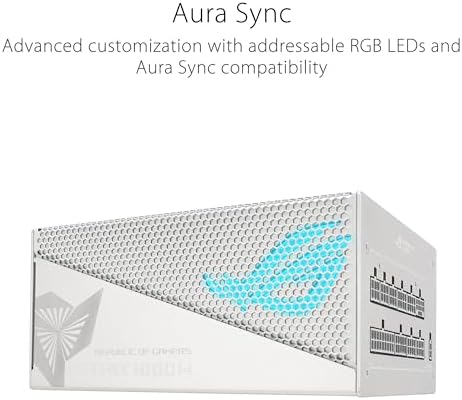 ASUS ROG Strix 1000W Platinum  Fully Modular Power Supply  80 Plus Platinum Certified  ATX 3 1  Cybenetics Lambda A   GaN MOSFET  GPU First Intelligent Voltage Stabilizer  10 Year Warranty