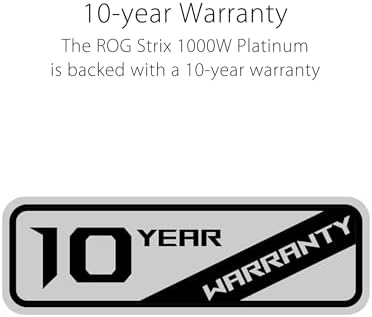 ASUS ROG Strix 1000W Platinum White Edition  Fully Modular Power Supply  80 Plus Platinum Certified  ATX 3 1  GaN MOSFET   GPU First  Patented Intelligent Voltage Stabilizer  10 Year Warranty