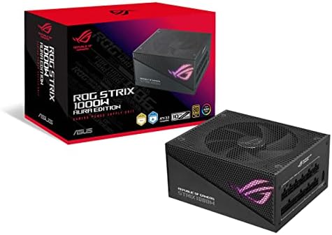 ASUS ROG Strix 1000W Platinum White Edition  Fully Modular Power Supply  80 Plus Platinum Certified  ATX 3 1  GaN MOSFET   GPU First  Patented Intelligent Voltage Stabilizer  10 Year Warranty