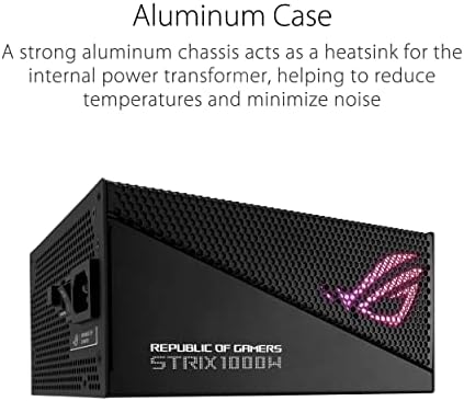ASUS ROG Strix 1000W Platinum White Edition  Fully Modular Power Supply  80 Plus Platinum Certified  ATX 3 1  GaN MOSFET   GPU First  Patented Intelligent Voltage Stabilizer  10 Year Warranty