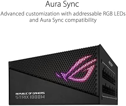 ASUS ROG Strix 1000W Platinum White Edition  Fully Modular Power Supply  80 Plus Platinum Certified  ATX 3 1  GaN MOSFET   GPU First  Patented Intelligent Voltage Stabilizer  10 Year Warranty