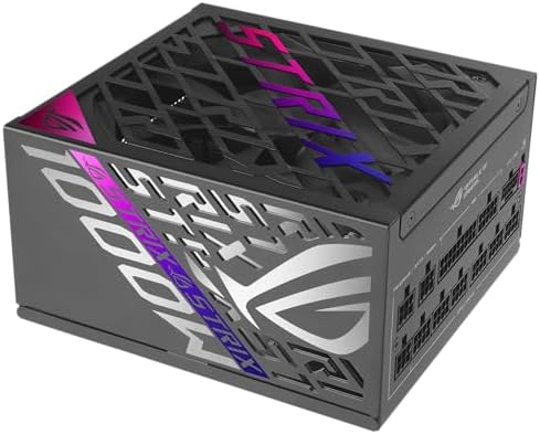ASUS ROG Strix 1000W Platinum  Fully Modular Power Supply  80 Plus Platinum Certified  ATX 3 1  Cybenetics Lambda A   GaN MOSFET  GPU First Intelligent Voltage Stabilizer  10 Year Warranty 