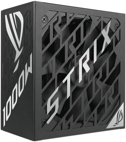 ASUS ROG Strix 1000W Platinum  Fully Modular Power Supply  80 Plus Platinum Certified  ATX 3 1  Cybenetics Lambda A   GaN MOSFET  GPU First Intelligent Voltage Stabilizer  10 Year Warranty 