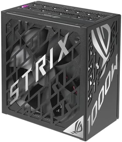 ASUS ROG Strix 1000W Platinum  Fully Modular Power Supply  80 Plus Platinum Certified  ATX 3 1  Cybenetics Lambda A   GaN MOSFET  GPU First Intelligent Voltage Stabilizer  10 Year Warranty 