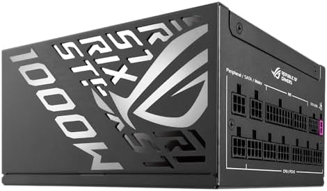 ASUS ROG Strix 1000W Platinum  Fully Modular Power Supply  80 Plus Platinum Certified  ATX 3 1  Cybenetics Lambda A   GaN MOSFET  GPU First Intelligent Voltage Stabilizer  10 Year Warranty 