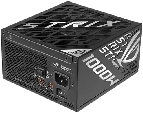 ASUS ROG Strix 1000W Platinum  Fully Modular Power Supply  80 Plus Platinum Certified  ATX 3 1  Cybenetics Lambda A   GaN MOSFET  GPU First Intelligent Voltage Stabilizer  10 Year Warranty 