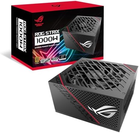 ASUS ROG Strix 1000W Platinum  Fully Modular Power Supply  80 Plus Platinum Certified  ATX 3 1  Cybenetics Lambda A   GaN MOSFET  GPU First Intelligent Voltage Stabilizer  10 Year Warranty 