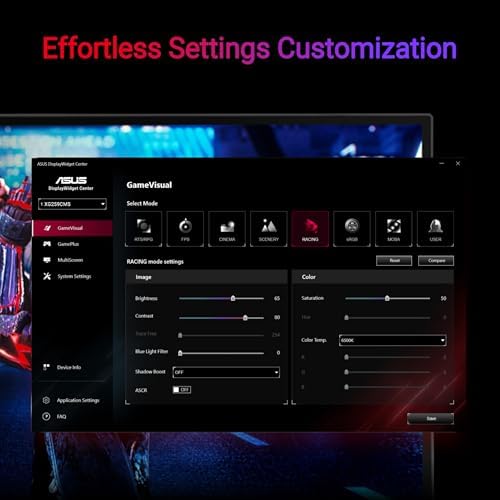ASUS ROG Strix 24 5  USB C HDR400 Gaming Monitor  XG259CMS  Full HD 1080p  310Hz  1ms  Fast IPS  110  SRGB  Extreme Low Motion Blur Sync  G SYNC Compatible  DisplayWidget  Tripod Socket  3yr Warranty
