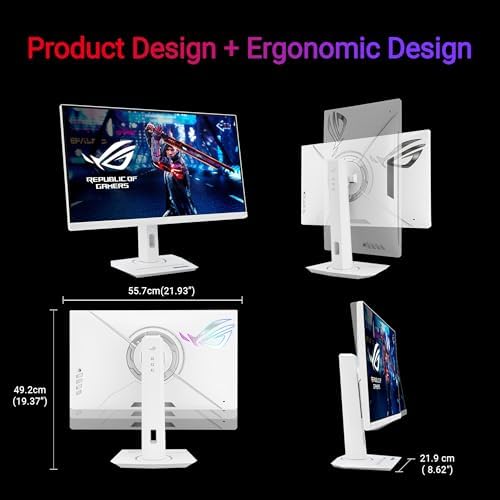 ASUS ROG Strix 25   24 5 inch viewable  1080P HDR Gaming Monitor  XG259QNG W    White  Full HD  380Hz  0 3ms  Fast IPS  Low Motion Blur Sync  FreeSync Premium  DisplayWidget  Ergonomic  3 yr Warranty