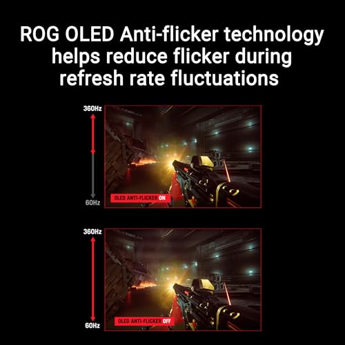 ASUS ROG Strix Monitor para juegos QD-OLED de 26.5" 1440P (XG27ACDNG) -QHD (2560x1440), 360Hz, 0.03ms, disipador de calor personalizado, OLED Care+, compatible con G-SYNC, 99% DCI-P3, DisplayWidget