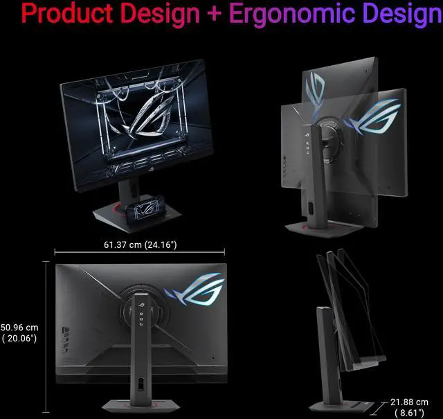 ASUS ROG Strix 27" QHD 2K 1440P 180Hz fast IPS with AMD FreeSync  AMD Adaptive Sync  & G Sync compatible HDR400 1ms DCI P3 95   USB C built in Ai Gaming Computer Monitor XG27ACG