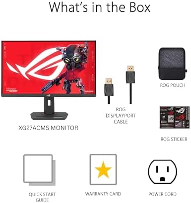 ASUS ROG Strix 27  1440P USB C HDR Gaming Monitor  XG27ACMS    QHD  2560 x 1440   320Hz  0 3ms  Fast IPS  Extreme Low Motion Blur Sync  G SYNC Compatible  DisplayWidget  Tripod Socket  3 yr Warranty