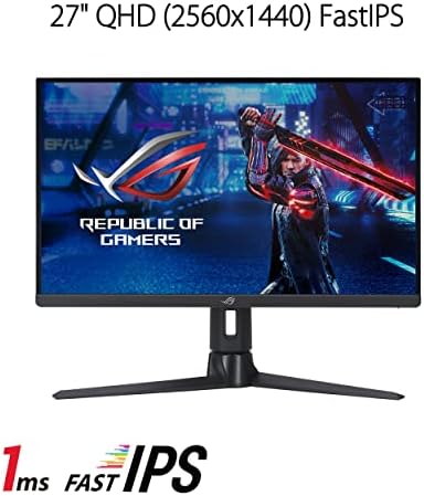 ASUS ROG Strix 27  1440P USB C HDR Gaming Monitor  XG27ACMS    QHD  2560 x 1440   320Hz  0 3ms  Fast IPS  Extreme Low Motion Blur Sync  G SYNC Compatible  DisplayWidget  Tripod Socket  3 yr Warranty