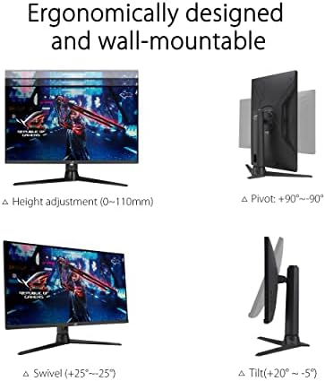 ASUS ROG Strix 27  1440P USB C HDR Gaming Monitor  XG27ACMS    QHD  2560 x 1440   320Hz  0 3ms  Fast IPS  Extreme Low Motion Blur Sync  G SYNC Compatible  DisplayWidget  Tripod Socket  3 yr Warranty