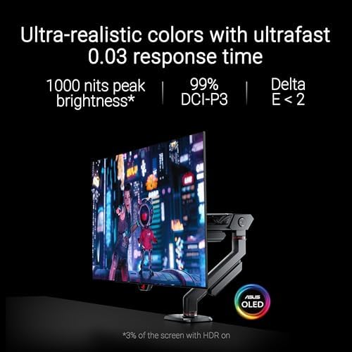 ASUS ROG Strix 27  1440P USB C HDR Gaming Monitor  XG27ACG W    White  QHD  180Hz  1ms  Fast IPS  DCI P3 95   Extreme Low Motion Blur Sync  G Sync Compatible  Tripod Socket  AI Gaming  3yr Warranty