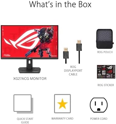 ASUS ROG Strix 27  1440P USB C HDR Gaming Monitor  XG27ACG   QHD  180Hz  1ms  Fast IPS  DCI P3 95   Extreme Low Motion Blur Sync  G Sync Compatible  Tripod Socket  Aura Sync  AI Gaming  3yr Warranty