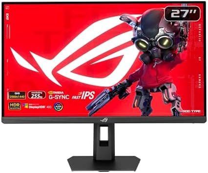 ASUS ROG Strix 27  1440P HDR Gaming Monitor  XG27ACMES    QHD  2560x1440   255Hz  0 3ms  Fast IPS  Extreme Low Motion Blur Sync  G SYNC Compatible  DisplayWidget  Tripod Hole  Gaming AI  3 yr warranty