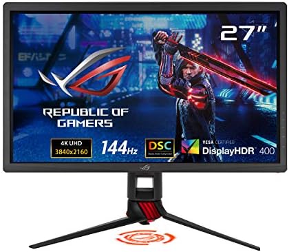 ASUS ROG Strix 27  4K HDR USB C Gaming Monitor  XG27UCG W    White  UHD  3840x2160  Dual Mode  4K 160Hz or FHD 320Hz   1ms  Fast IPS  ELMB Sync  G SYNC Compatible  AI Gaming  3yr Warranty