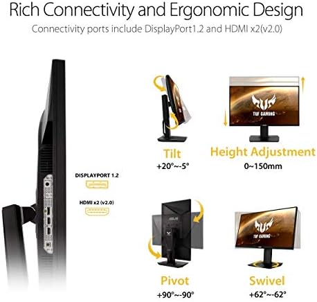 ASUS ROG Strix 27  4K HDR400 USB C Gaming Monitor XG27UCS  UHD  3840 x 2160   160Hz  1ms  Fast IPS 130  sRGB Extreme Low Motion Blur Sync  G Sync Compatible  DisplayWidget  Tripod socket  3yr warranty