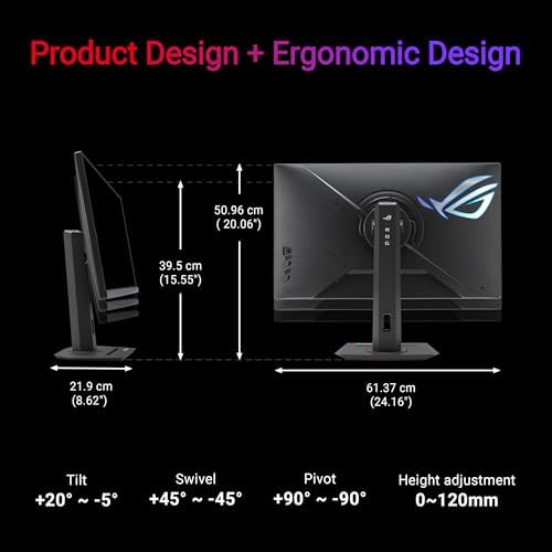 ASUS ROG Strix 27  4K HDR USB C Gaming Monitor  XG27UCG    UHD  3840x2160  Dual Mode  4K 160Hz or FHD 320Hz   1ms  Fast IPS  Extreme Low Motion Blur Sync  G SYNC Compatible  AI Gaming  3yr Warranty