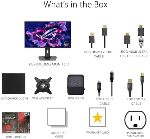 ASUS ROG Strix 27  4K QD OLED Gaming Monitor  XG27UCDMG    240Hz  0 03ms  Anti Flicker 2 0  Custom Heatsink  Care Pro  Neo Proximity Sensor  99  DCI P3  True 10 bit Color  3 yr Warranty
