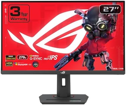 ASUS ROG Strix 27  QHD  2560x1440  HDR400 USB C Gaming Monitor  XG27ACS   180Hz 1ms  Fast IPS  133  sRGB  Extreme Low Motion Blur Sync  G Sync Compatible  DisplayWidget  Tripod Socket  3 Year Warranty