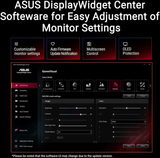 Monitor de ordenador para juegos ASUS ROG Strix de 27 pulgadas, QHD 2K 1440P, 240Hz, compatible con AMD FreeSync Premium Pro y G-Sync, 0,03 ms, OLED, con soporte ajustable en altura, giratorio, pivotante e inclinable (XG27AQDMES)