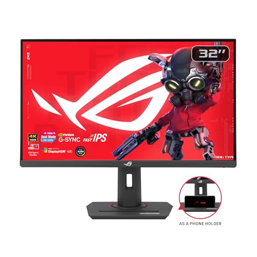 ASUS ROG Strix 32  4K HDR Gaming Monitor  XG32UCG    3840x2160  Dual Mode  4K 160Hz/FHD 320Hz   0 3ms  Fast IPS  Extreme Low Motion Blur Sync  USB C  G SYNC Compatible  Tripod Socket  3 yr Warranty