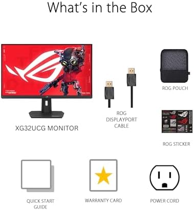 ASUS ROG Strix 32  4K HDR Gaming Monitor  XG32UCG    3840x2160  Dual Mode  4K 160Hz/FHD 320Hz   0 3ms  Fast IPS  Extreme Low Motion Blur Sync  USB C  G SYNC Compatible  Tripod Socket  3 yr Warranty