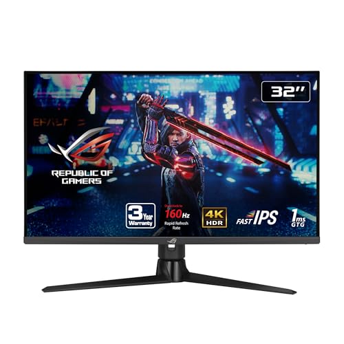 ASUS Monitor para juegos ROG Strix 32" HDMI 2.1 DSC (XG32UQ) - 4K UHD (3840 x 2160), IPS rápido, 160Hz, 1ms, compatible con G-SYNC, FreeSync Premium Pro, DisplayPort, USB, DisplayHDR600, sobremarcha