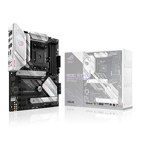 ASUS ROG Strix B550 A Gaming Desktop Motherboard   AMD B550 Chipset   Socket AM4   ATX   128 GB DDR4 SDRAM Maximum RAM   DIMM  UDIMM   4 x Memory Slots   HDMI   DisplayPort   6 x SATA Interfaces