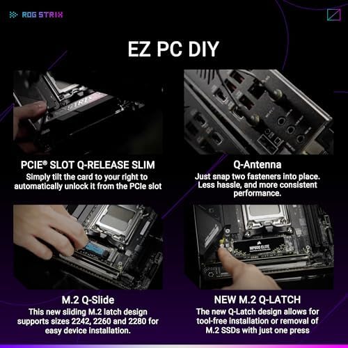 ASUS ROG Strix B650E F Gaming WiFi AMD B650 AM5 Ryzen  Desktop 9000 8000 & 7000 ATX Motherboard  12 2 Power Stages  DDR5  3X M 2 Slot  PCIe  5 0  WiFi 6E  2 5G LAN  USB 3 2 Gen 2x2 Type C   Aura Sync