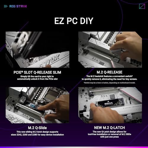 ASUS ROG Strix B650E F Gaming WiFi AMD B650 AM5 Ryzen  Desktop 9000 8000 & 7000 ATX Motherboard  12 2 Power Stages  DDR5  3X M 2 Slot  PCIe  5 0  WiFi 6E  2 5G LAN  USB 3 2 Gen 2x2 Type C   Aura Sync