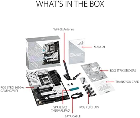 ASUS ROG Strix B650 A Gaming WiFi 6E AM5  LGA1718  Ryzen 7000 Motherboard 12 2 Power Stages DDR5 3xM 2 Slots PCIe  4 0  2 5G LAN WiFi 6E USB 3 2 Gen 2x2 Type C  Port