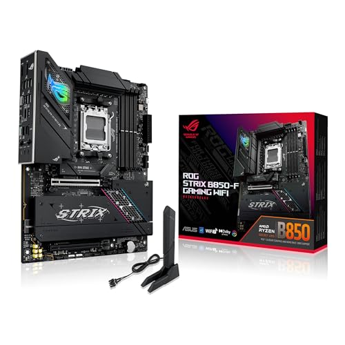 ASUS ROG Strix B850 F Gaming WiFi AMD AM5 B850 F ATX Motherboard 16 2 2 Power Stages  AI PC  DDR5 AEMP  WiFi 7  4X M 2  PCIe  5 0  Total Support of 19 USB  20Gbps Type C   AI Networking II  Aura Sync