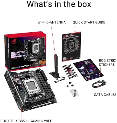 ASUS ROG Strix B850 A Gaming WiFi AMD AM5 B850 ATX Motherboard 14 2 2 Power Stages  DDR5 AEMP  2 5G LAN  WiFi 7 with Q Antenna  4X M 2  PCIe  5 0  USB 20Gbps Type C  AI Networking II  ASUS AI Advisor